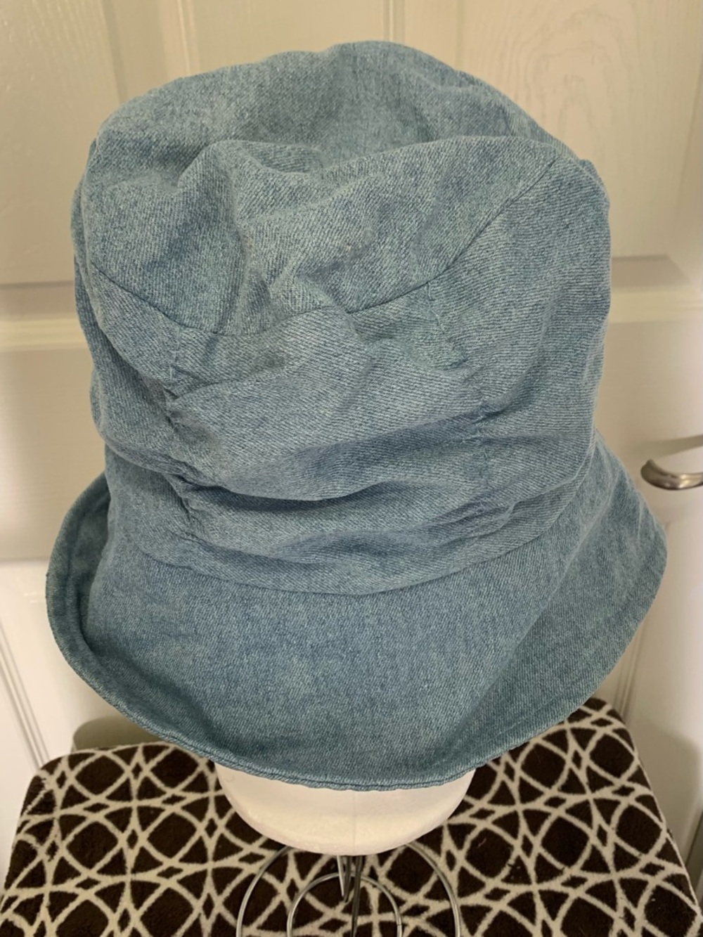 Light Blue Denim Bucket Hat - Women’s Casual Sun Hat
